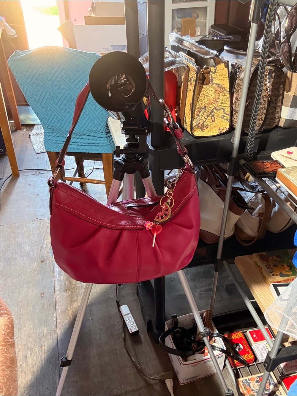 Coach Shoulder Bag in Deep Raspberry CHARM NOT INCLUDED